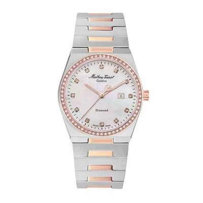 Mathey - Tissot svájci női karóra gyémántokkal