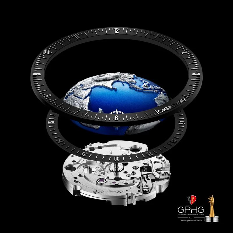 CIGA DESIGN U-Series Blue Planet II GPHG Automatic karóra U033-SU01-W6U